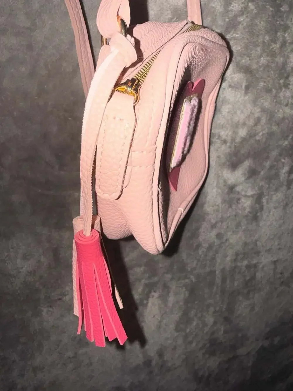 Stoney Clover Lane Pink Heart Initial H Crossbody Bag